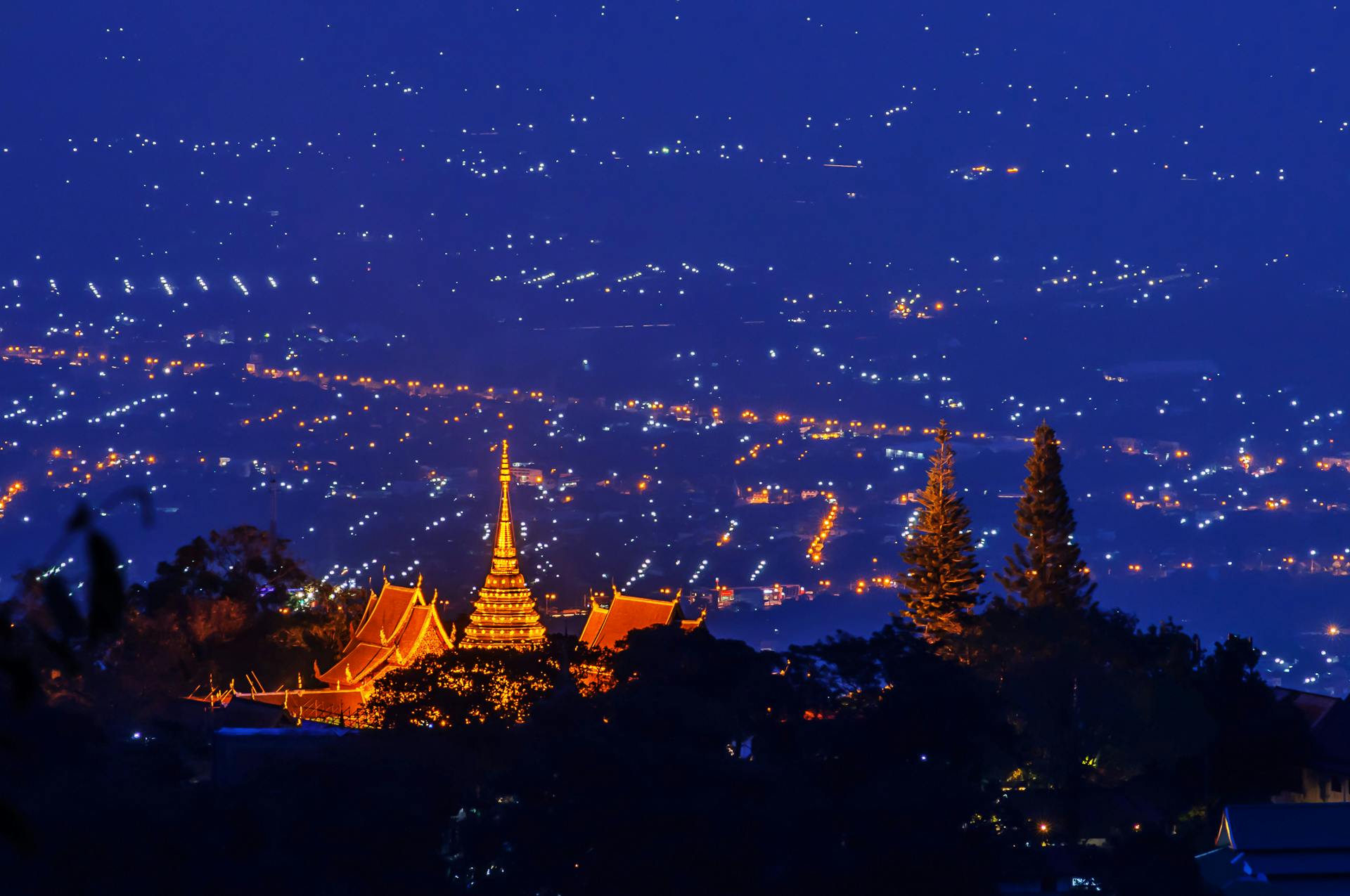 Image - Chiang Mai Wat Umong And Doi Suthep By Night_760196