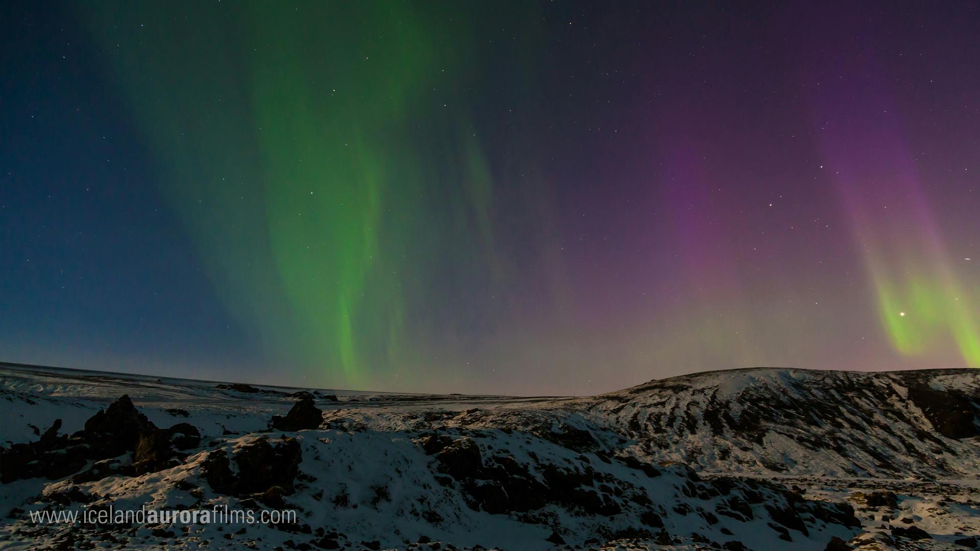 Norhern Lights outside of Reykjavik