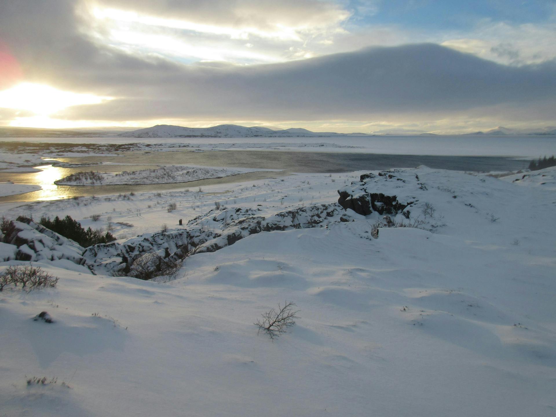Þingvellir National Park during the winter in Iceland