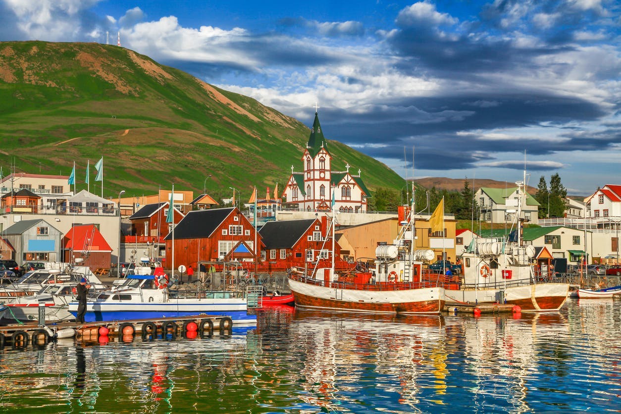 The colorful town of Húsavík, Iceland