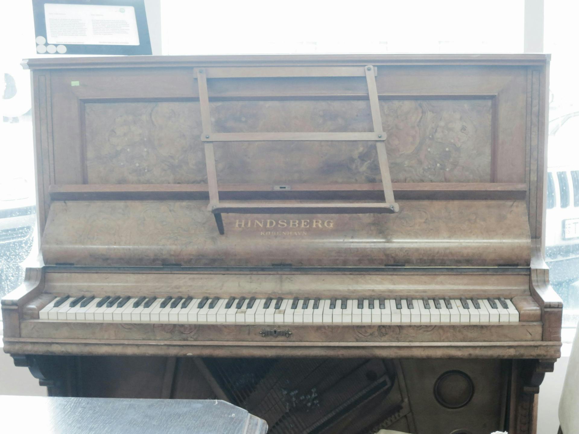 An antique piano. 