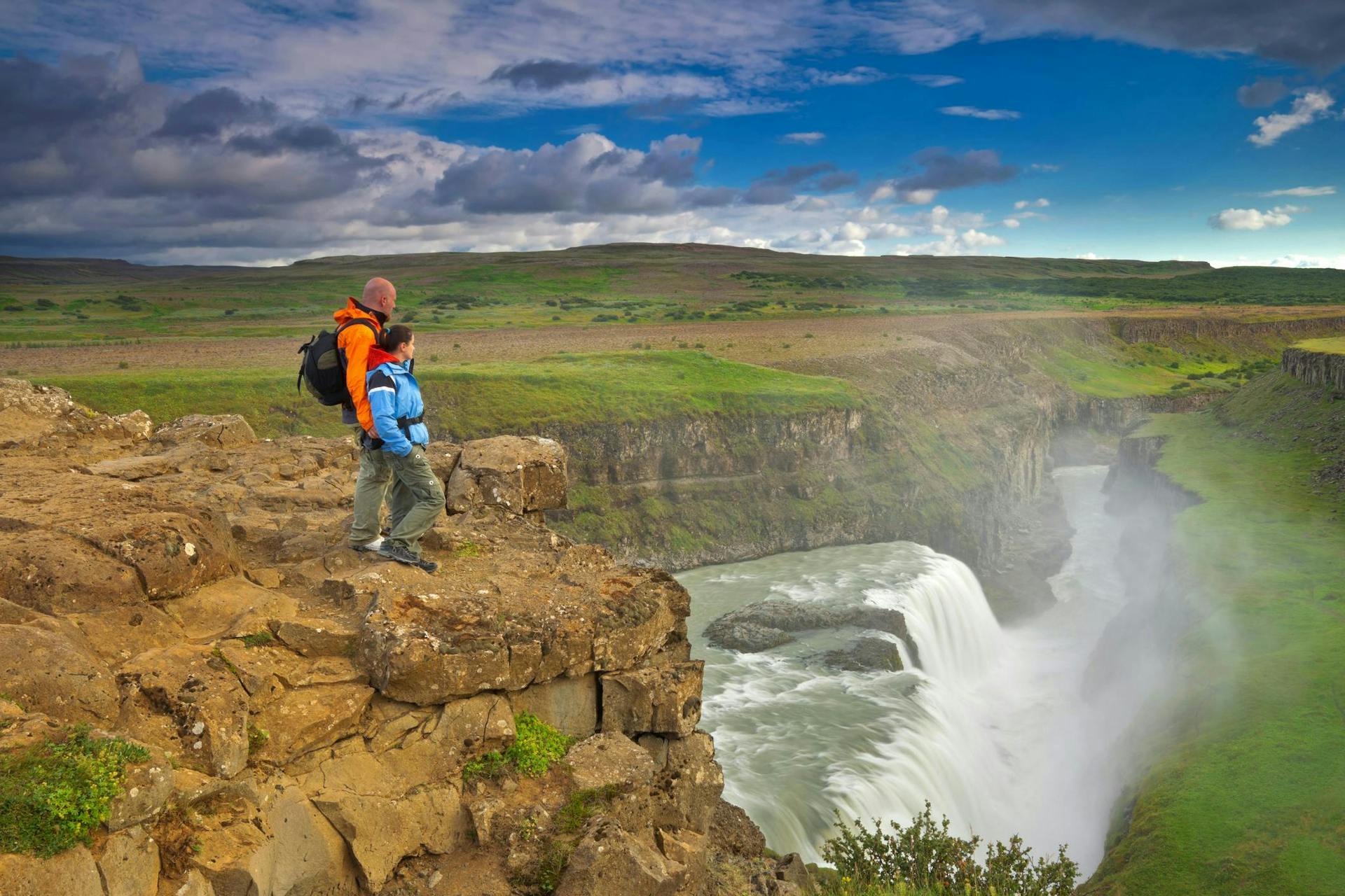 Gullfoss waterfall in Iceland during the summer