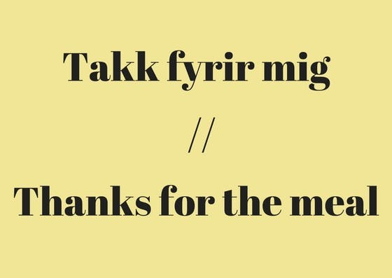Icelandic restaurant phrase.