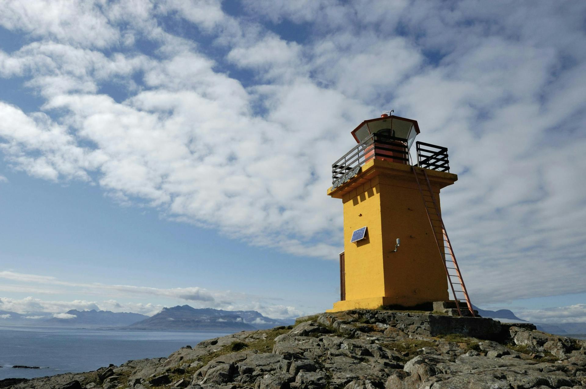 Lighthouse in Papey Island, East Iceland. 