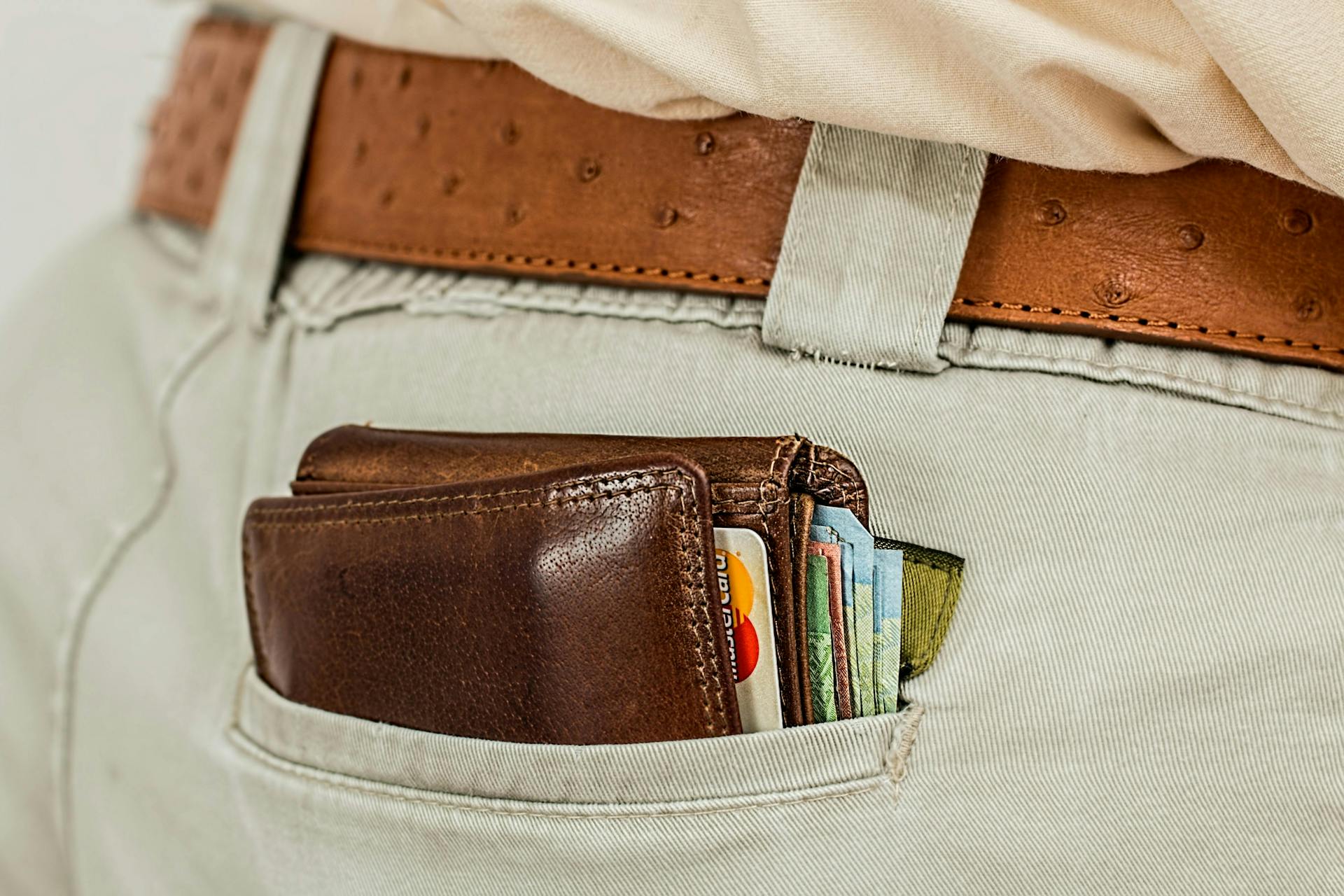 Wallet in a pocket. 