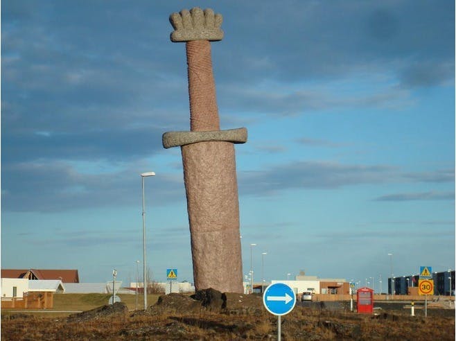 Giant viking sword in Iceland