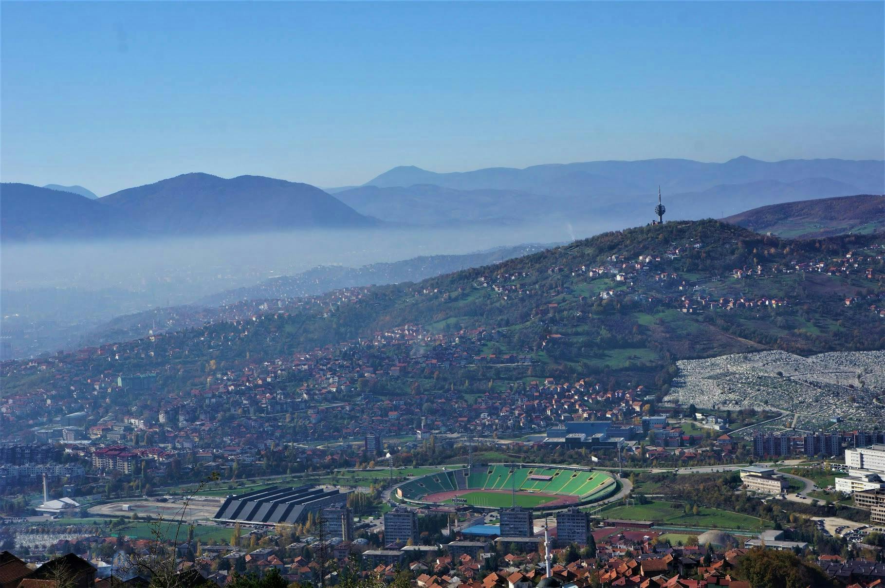 Morning mist over the city, seen from Grdonj hill.