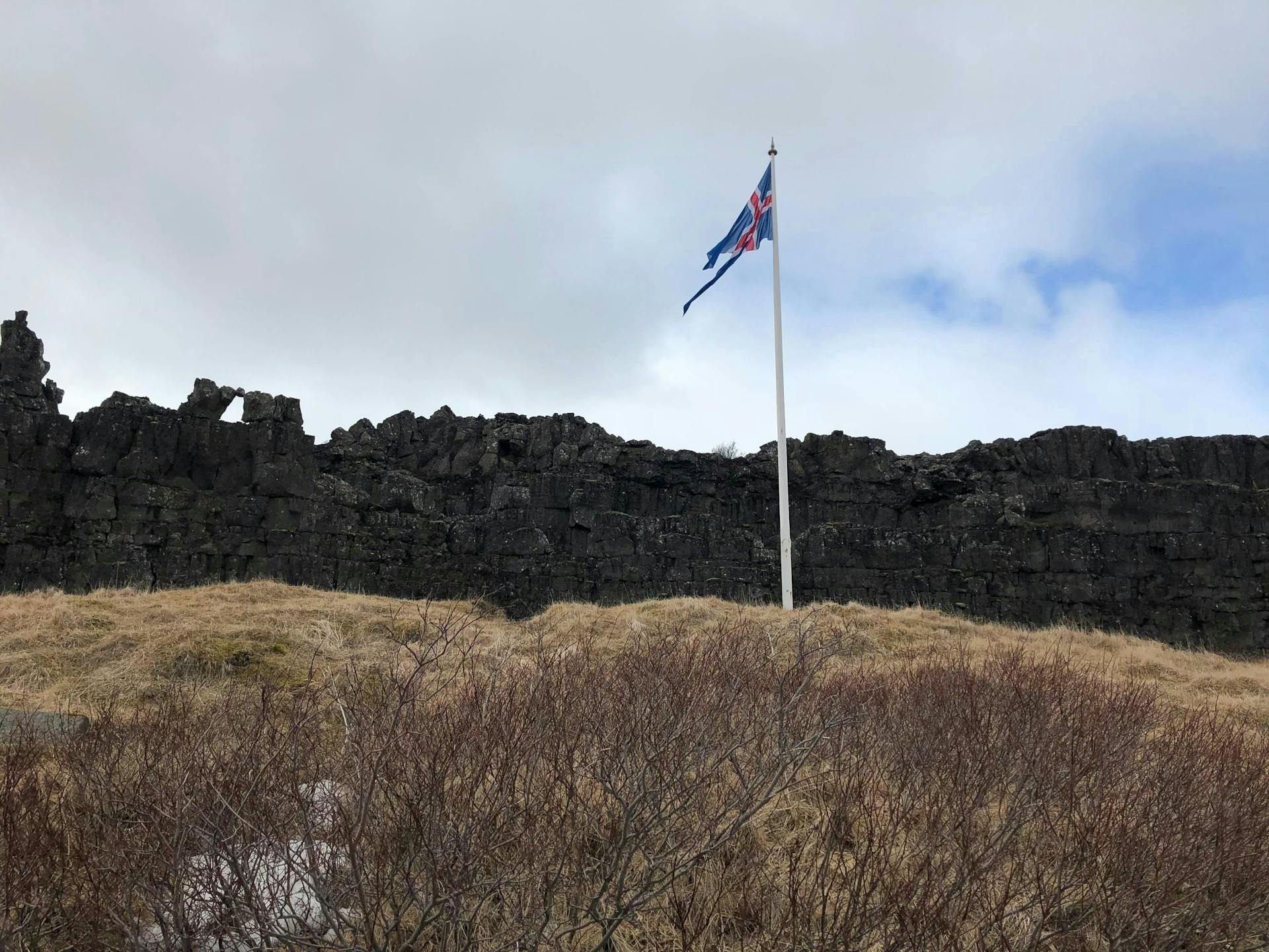 Lögberg in Thingvellir, which is part of the Golden Circle Route, Iceland. 