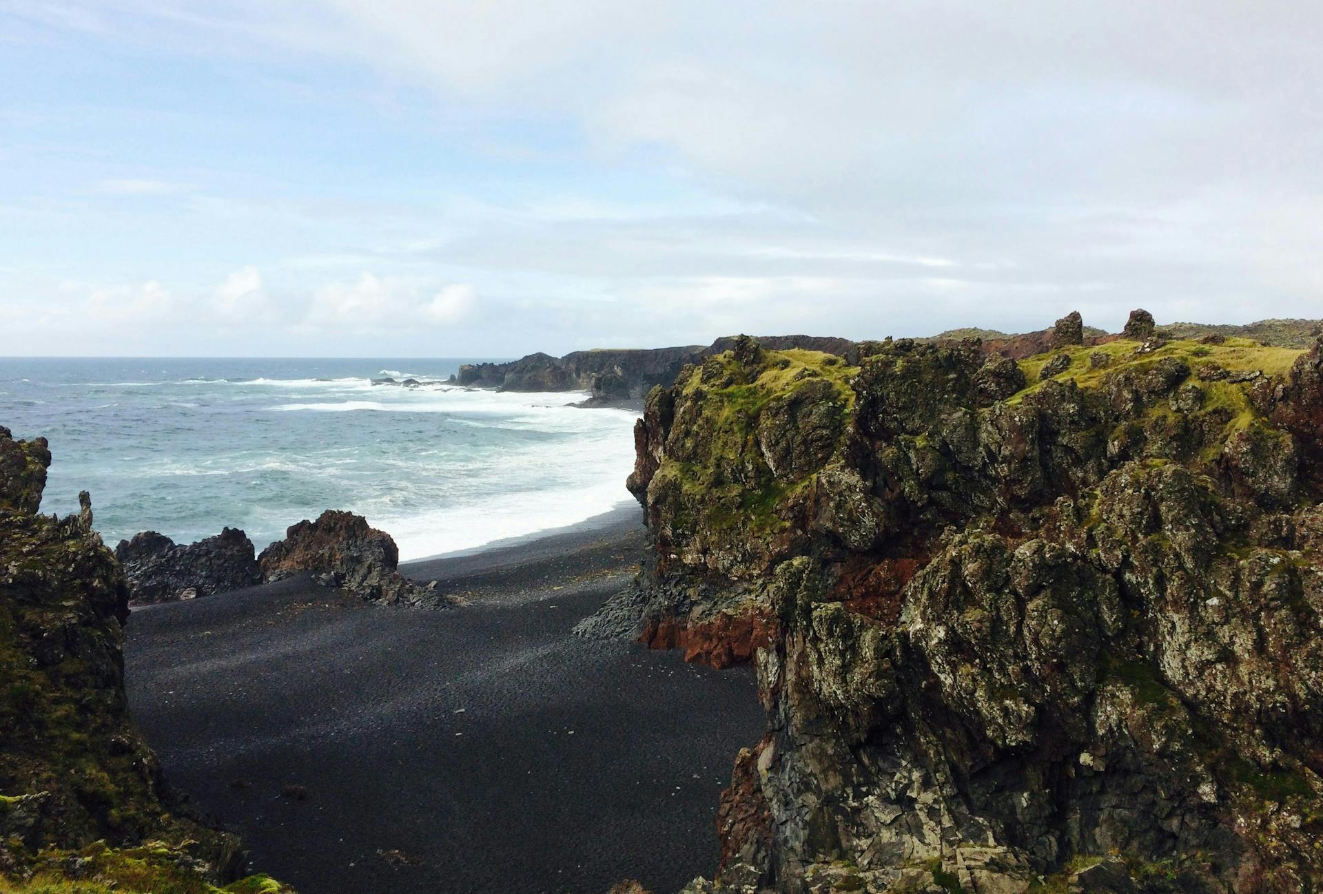 Djupalonssandur black beach in Snaefellsnes peninsula, west Iceland. 