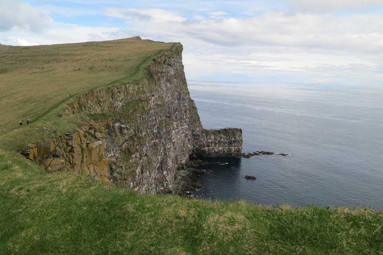 The Látrabjarg bird cliff by the sea in the southern part of the Westfjords of Iceland. 