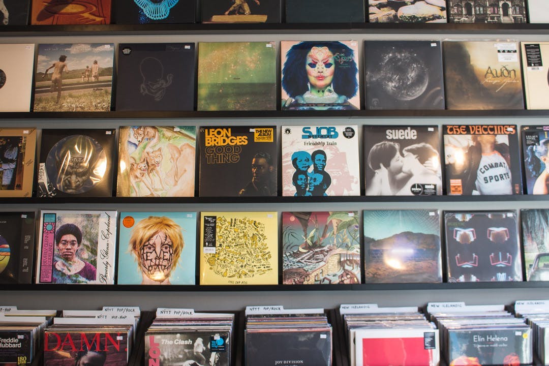 A selection of vinyl records, 12 tónar store in downtown Reykjavik. 