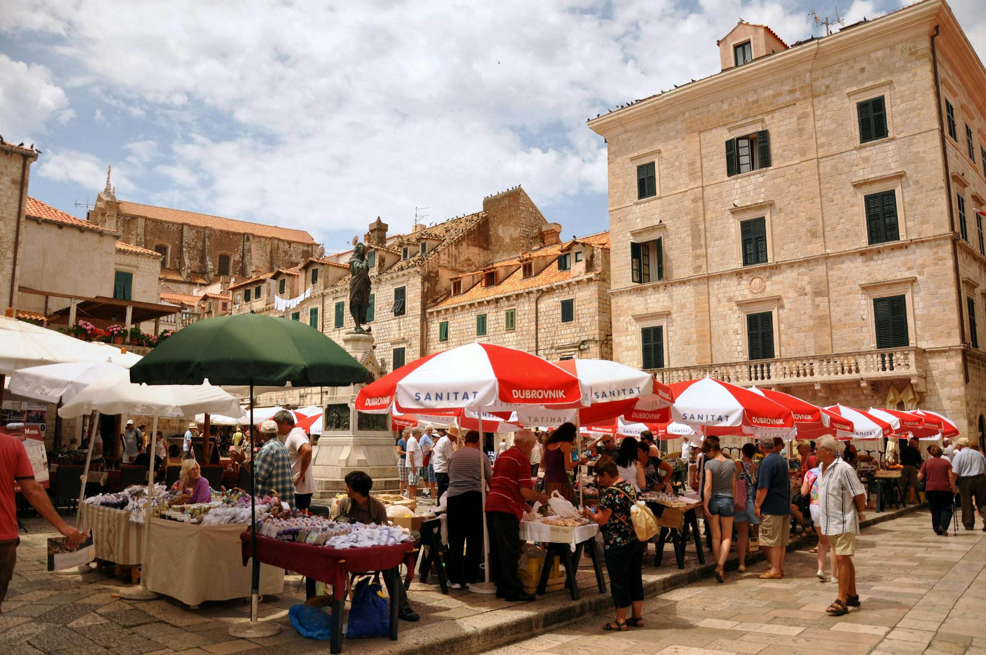 An outdoor market. 