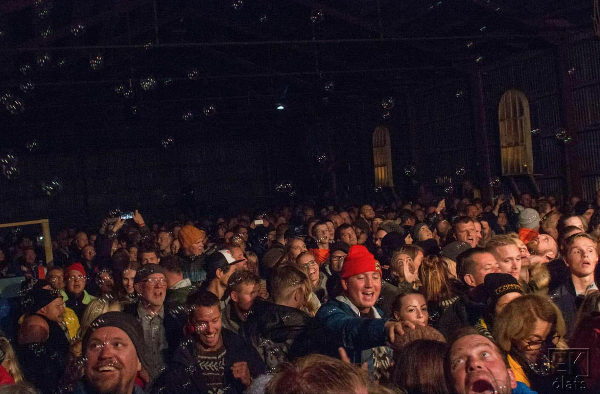 Audience at Bræðslan music festival. 