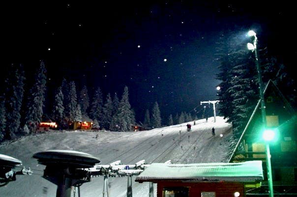 Ski area Vlasic mountain at night
