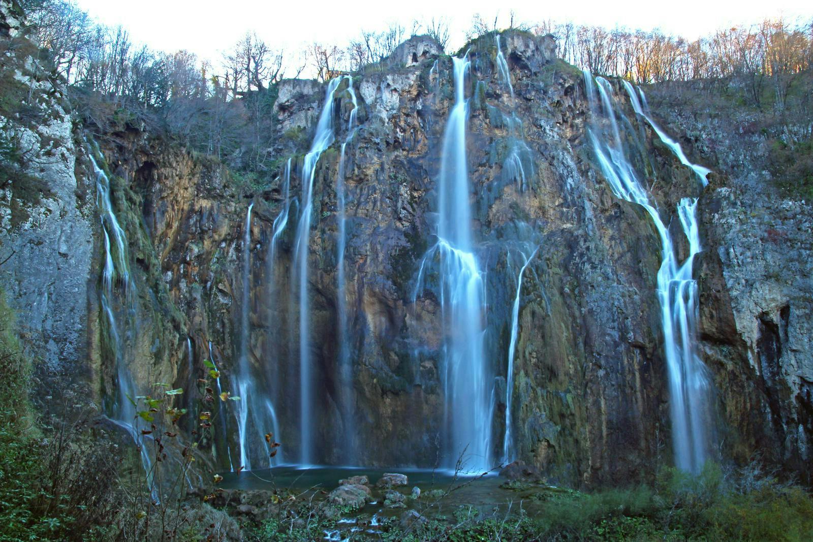 A small waterfall, resembling a veil. 