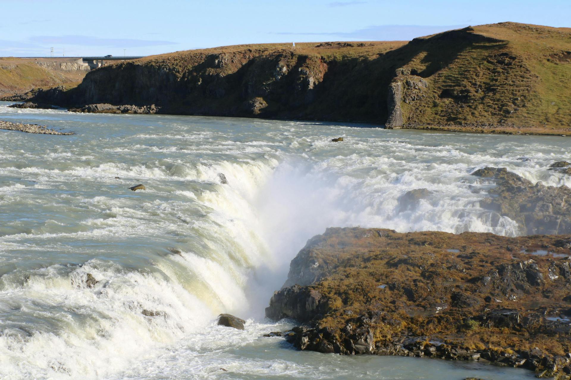 The short Urriðafoss waterfalls. 