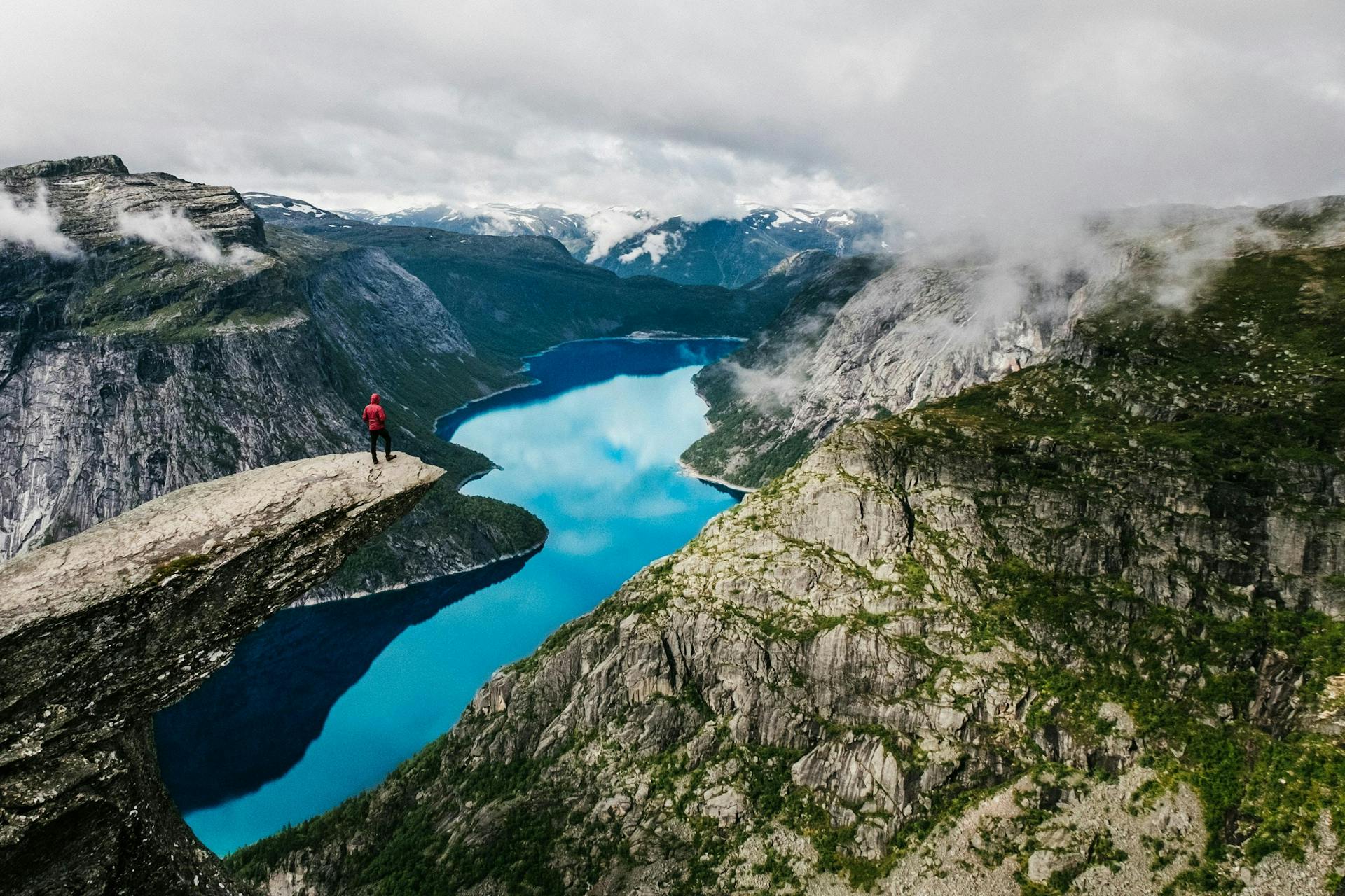 Trolltunga, or the Troll Tongue, in the south of Norway. 
