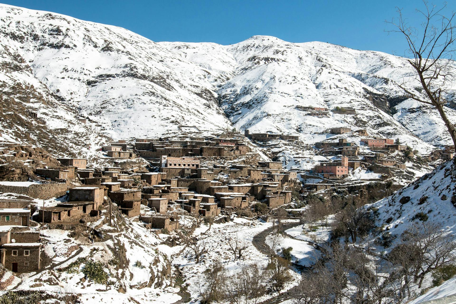 Snow in the Atlas mountains. 