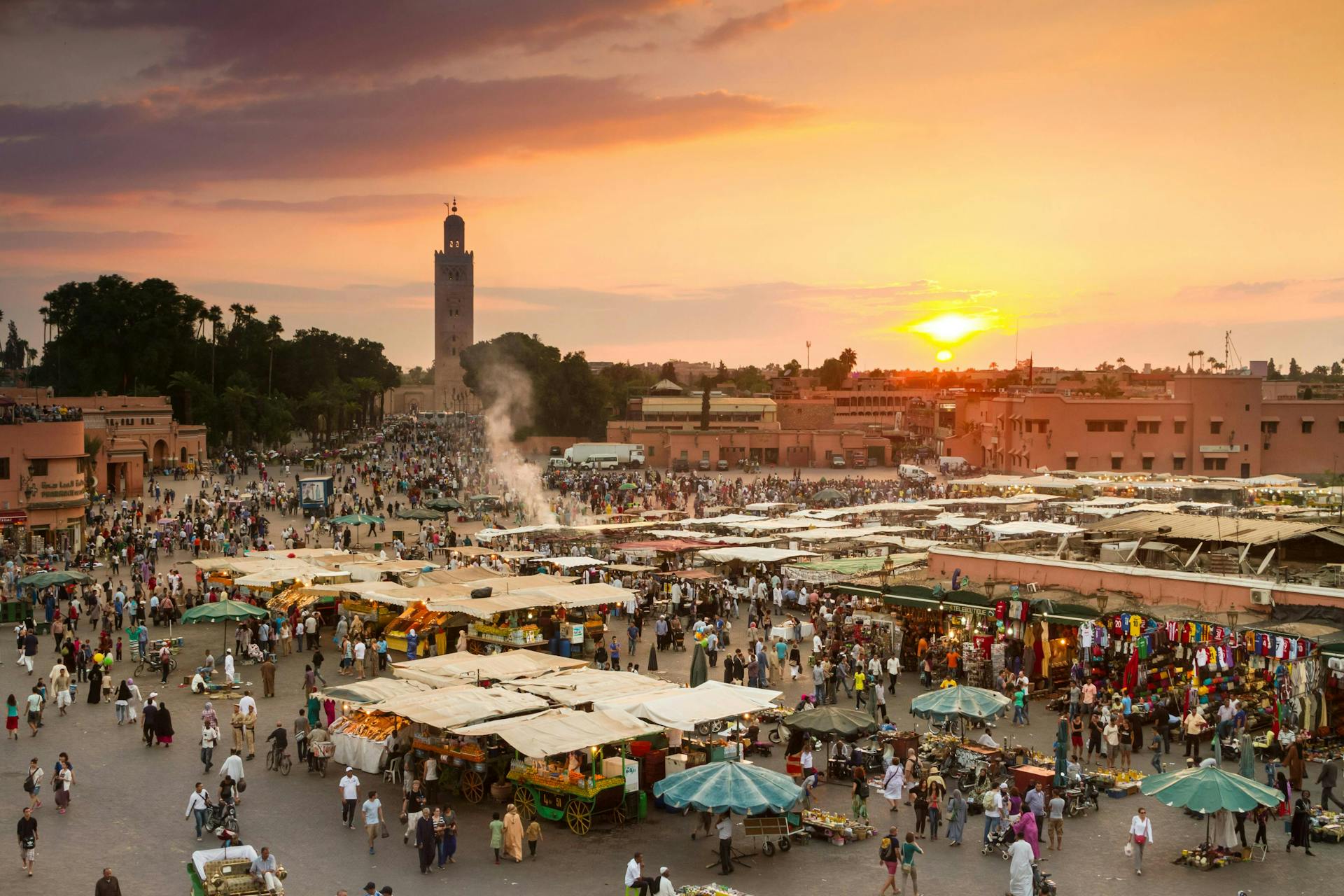 Market Square in Marrakech. 