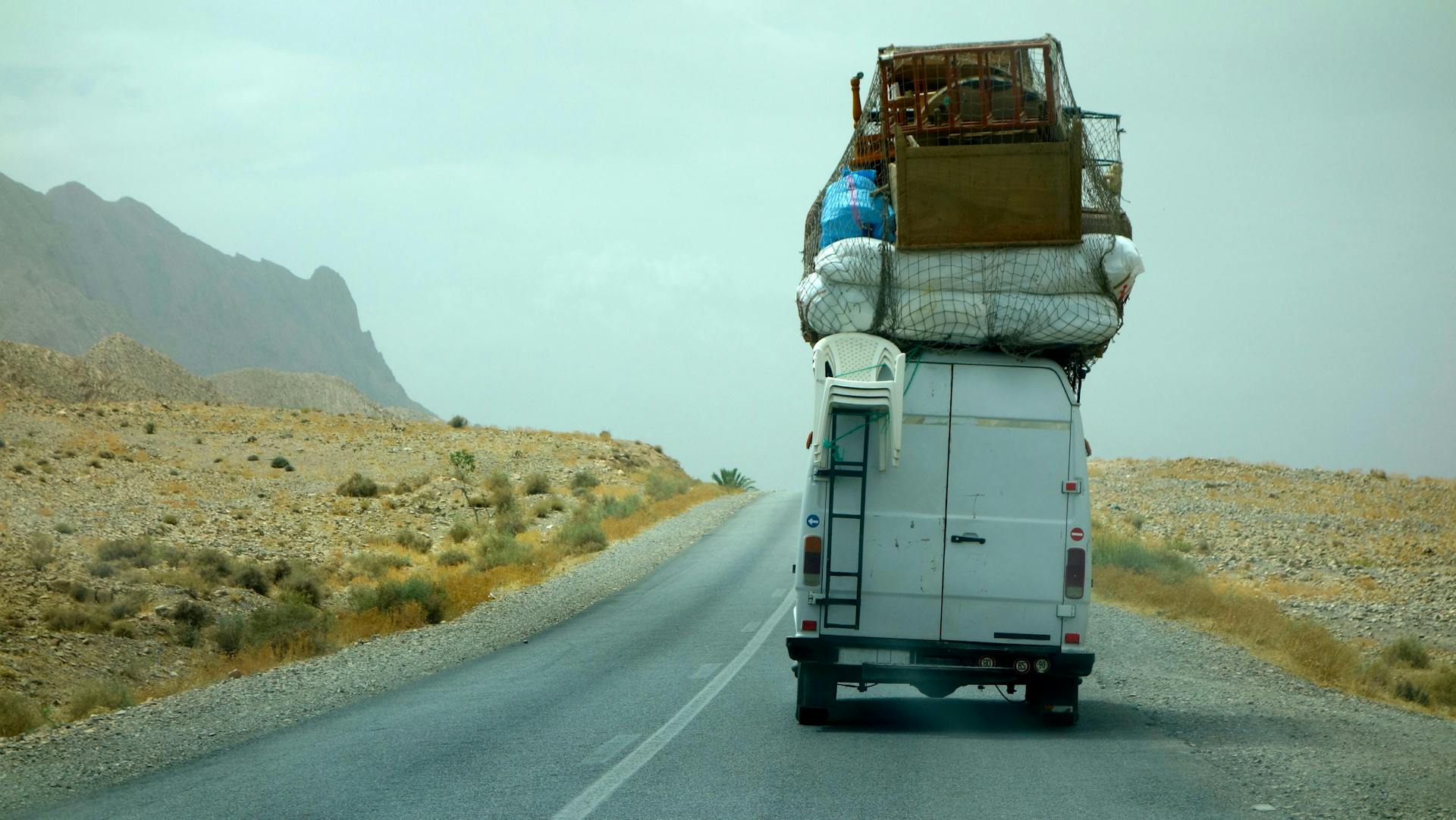 A loaded van in Morocco. 