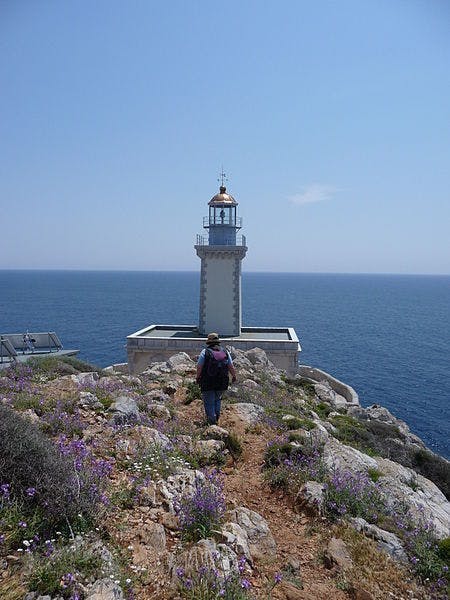 A lighthouse at Cape Tenaro. 