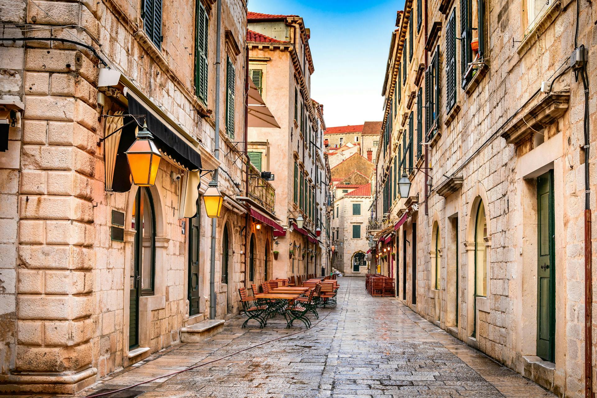 The cobblestone streets of Dubrovnik. 