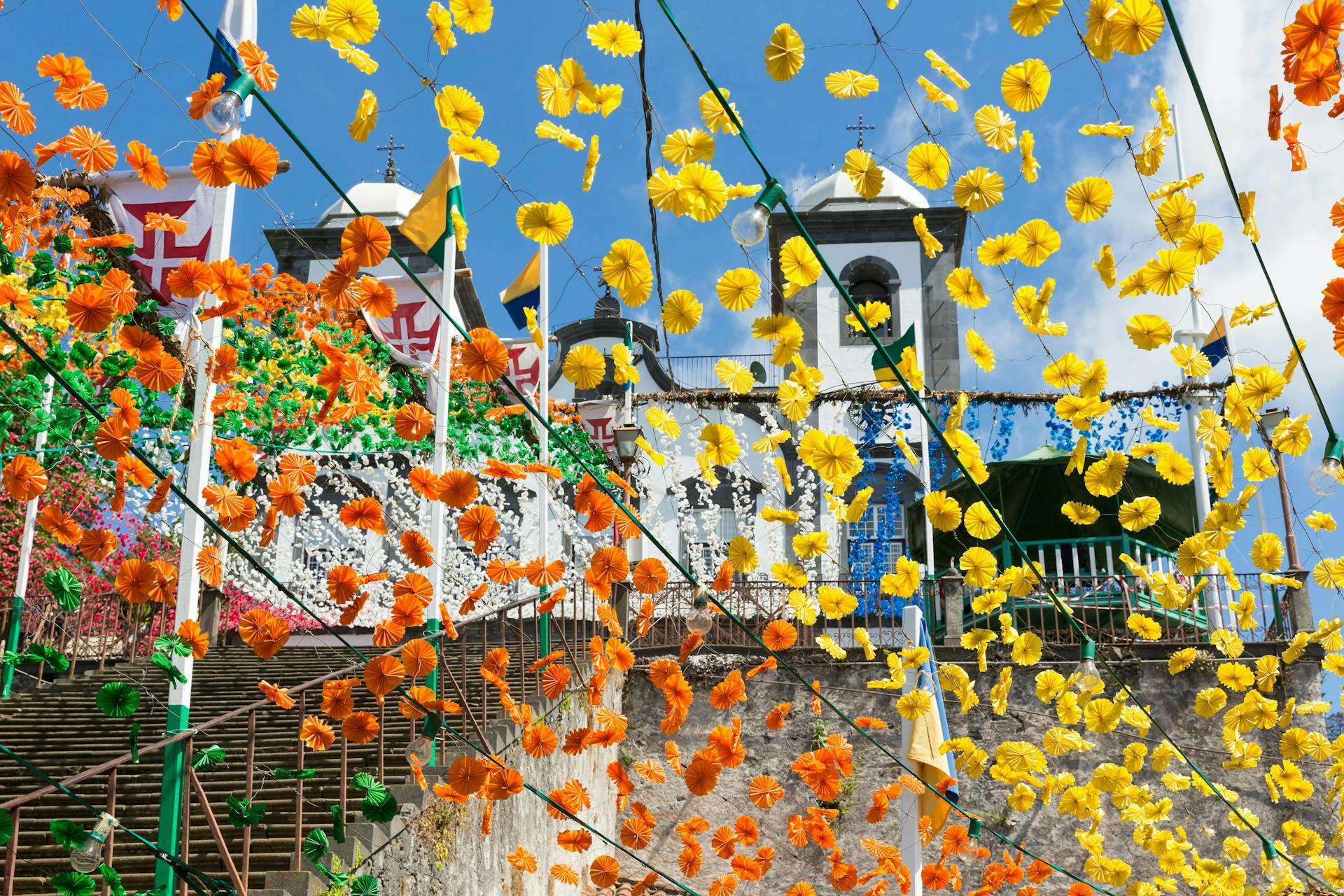 Very colorful festival decorations in Madeira. 