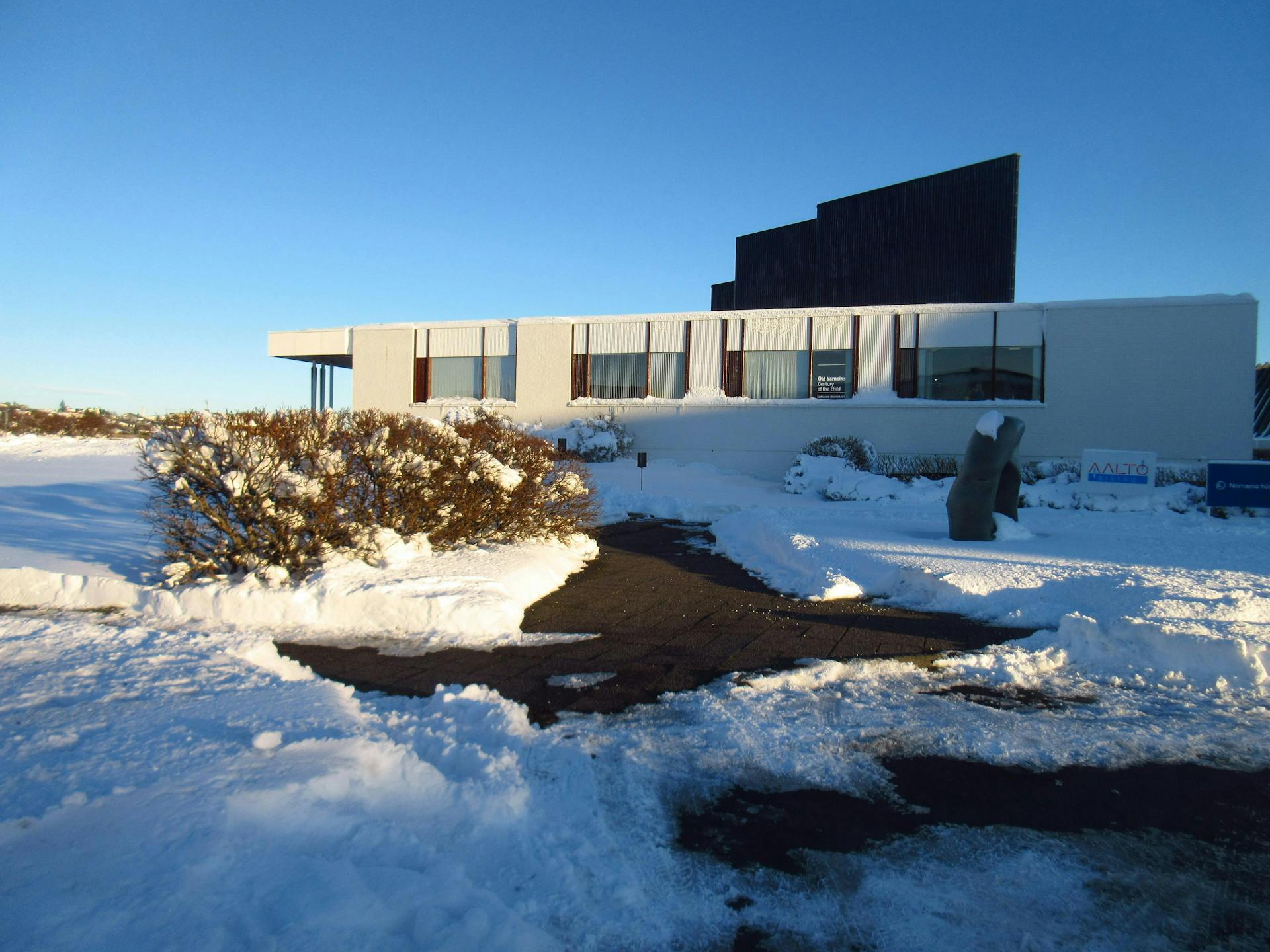 The Nordic House during winter in Reykjavik, Iceland